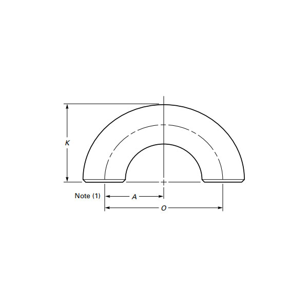 Stumpfgeschweißter 180-Grad-Winkel